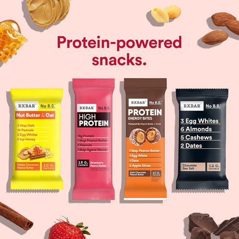 (60 RXBAR Protein Energy Bites, Gluten Free Energy Snacks, Protein Snacks, Strawberry Peanut Butter Bites)