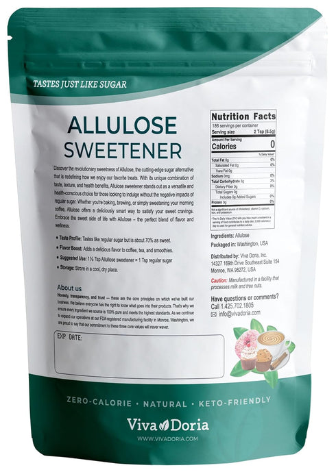 3.5 (56 Viva Doria Allulose Sweetener, Pounds Ounces) | Zero Calorie Sugar Substitute | Great for Coffee, Tea, Cooking