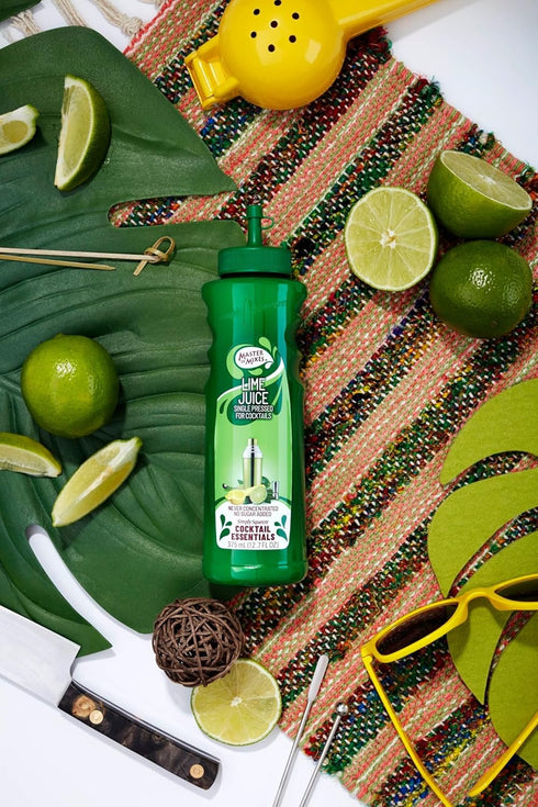 375 ML (12.7 Oz) Master of Mixes Cocktail Essentials Single Pressed Lime Juice, Bottle Fl