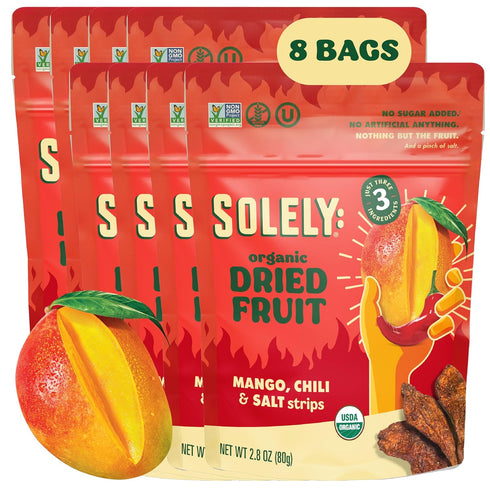SOLELY - Organic Dried Mango Strips with Chili and Salt (2.8 oz