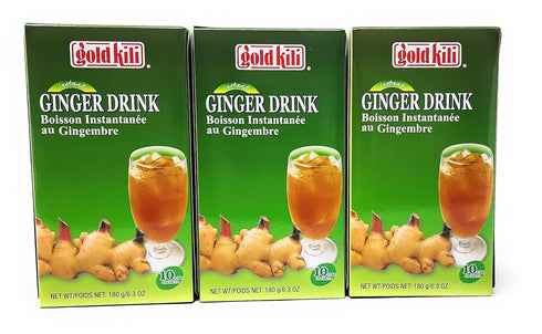 3-pack Honey,6.3oz,180g of Gold Kili Instant Ginger Drink with Each Box, Free Recipe Book Inside Box.