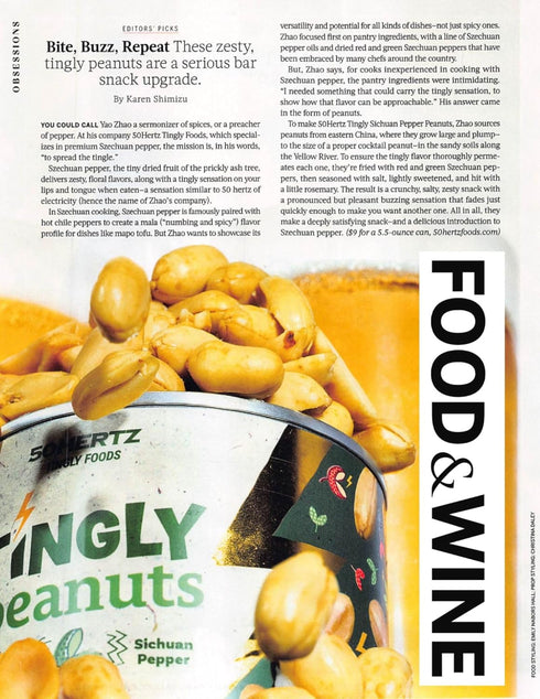 50Hertz 5.5 oz (2 Pack) 35g Tingly Peanuts Can Extra Large Crunchy Peanuts with Sichuan Pepper (Szechuan Peppercorn)