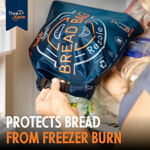 THINK4EARTH Set) - Large Bread and Baguette Bags (Dark Blue, Bread & Baguette