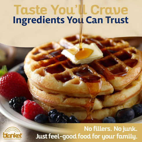 16 oz (1 Pack) Blanket Pancakes and Waffle Mix Honey Butter Pancake Mix Just Add Water, No Preservatives Clean