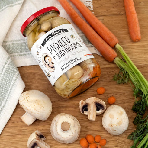 Generic 32 oz 3 Pack Old World Quality Food Pickled Mushrooms Jar All Natural Fermented Vegetables Style Gluten Free