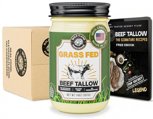 100% Pure Grass Fed Beef Tallow for Cooking Clean Non-Seed Oil Cooking