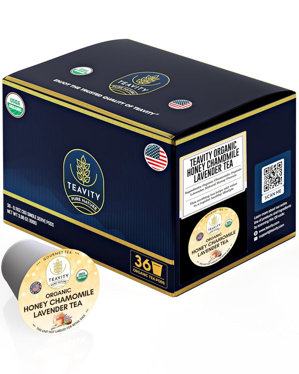 Organic Chamomile and Lavender Tea Pods for Keurig - Decaf Herbal Tea