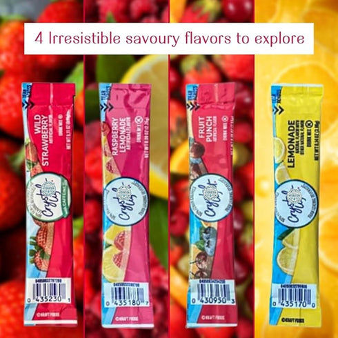 Generic Pack 70 Packets (15 15 15 15 10 Crystal-Light Variety Flavored Drink Mix in Lemonade, Fruit Punch, Raspberry