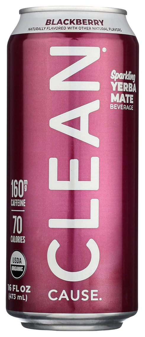 Clean Cause, Yerba Mate Blackberry Organic, 16 Fl Oz