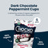85% 3.45 oz (Pack 6) Chocxo Dark Chocolate Peppermint Cups - Lower Sugar Christmas Candy, Organic Cacao, NonGMO, Keto