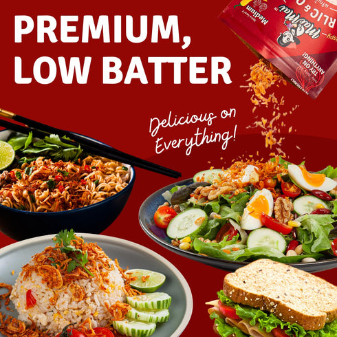 9.51oz (3-PACK) MaeMai Chili Crisp (MEDIUM HOT Spice) - Spicy Umami Onion & Garlic Flakes - All-Purpose Seasoning