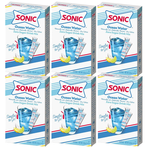 Sonic Singles to Go Powdered Drink Mix, Ocean Water, 6 Sticks per