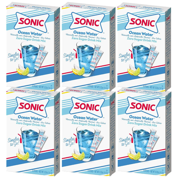 Sonic Singles to Go Powdered Drink Mix, Ocean Water, 6 Sticks per