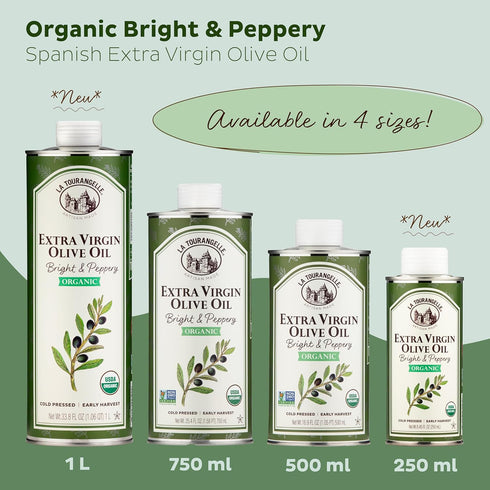 16.9 Oz La Tourangelle, Organic Extra Virgin Olive Oil, Cold-Pressed EVOO from Spain, Fl Spanish Olive Oil