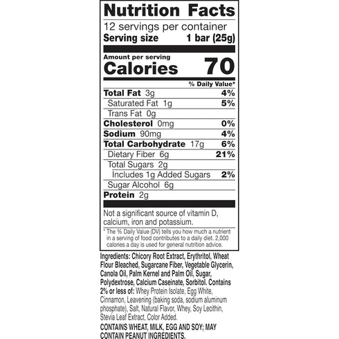 70 Pack, 12 10.6 oz (Pack 4) Fiber One Calorie Soft-Baked Bars, Cinnamon Coffee Cake, Value Bars