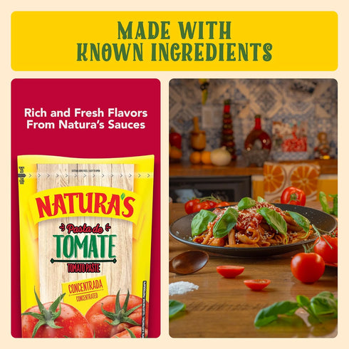 7.1oz. (Pack 3) NATURA'S Natural Tomato Paste, Heat-and-Eat Tomato Paste in Easy-Open Pouch