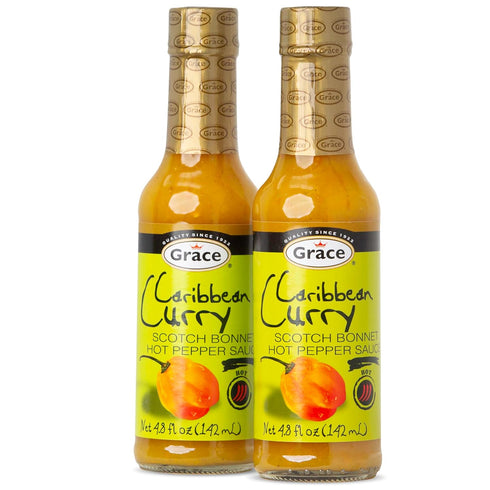 Grace Caribbean Curry Scotch Bonnet Hot Pepper Sauce 4.8oz - 2 Pack
