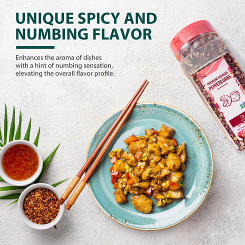 6oz(170g), Soeos Sichuan Peppercorns, Authentic Szechuan Peppercorns, Less Seeds, Numbing and Tingle Flavor, Whole