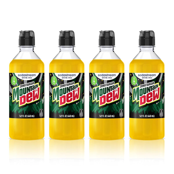 SodaStream Mountain Dew Zero New Pour Bottles Soda Drink Mix, 14.9 Fl