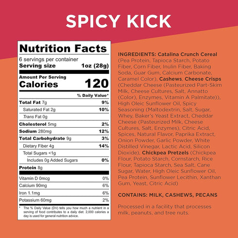 6Oz (Pack 3) Catalina Crunch Mix Spicy Kick Keto Snack Mix | Keto Friendly, Low Carb, Protein Snacks