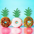 48 Pieces Green Pineapple Palm Leaf Cupcake Toppers, Glitter Tropical Food Picks for Summer Beach Party