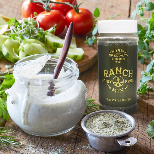 Dairy Free Ranch Mix by Farrell Specialty Foods, 5.5 oz - Vegan, No Sodium, Delicious Salad Dressing & Dip
