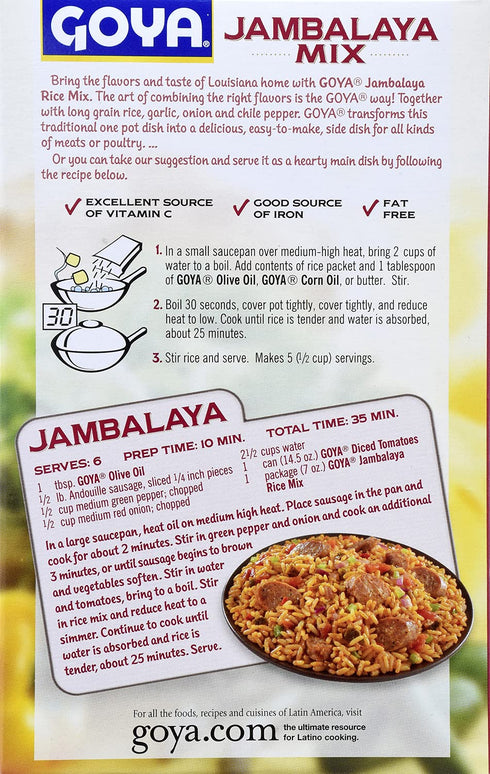 7 (Pack 12) Goya Foods Louisiana Style Jambalaya Rice Mix, Ounce