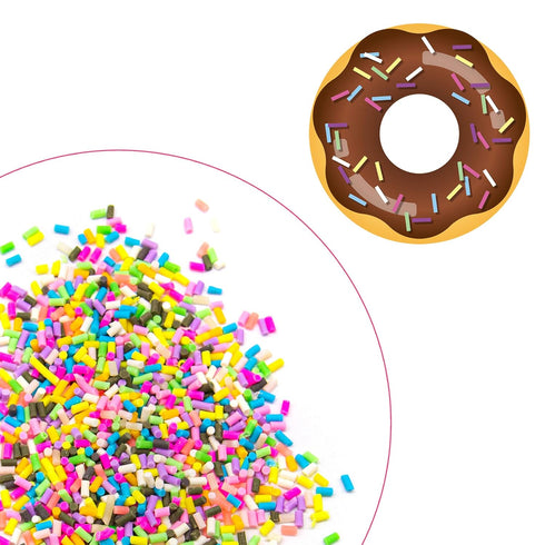 AUEAR 4 Pack Colorful Fake Polymer Sprinkles, Candy Sweets Colors for Fake Cake Dessert Simulation Food, 100g