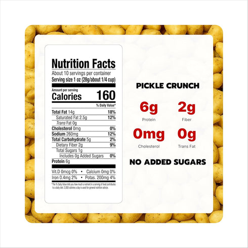10 oz Dees Nuts Dill Pickle Flavored Peanuts - Resealable Bag | Gourmet Flavored Peanuts, Crunchy Snack Nuts, Tangy