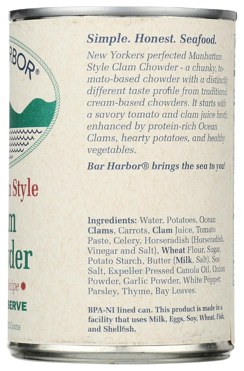 Bar Harbor 14.5 OZ Manhattan Style Clam Chowder