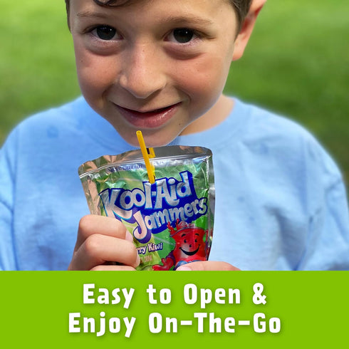 Jammers 1 6 oz Kool-Aid Artificially Flavored Drink, Pouches, for School Lunches and On-the-Go Hydration, Strawberry