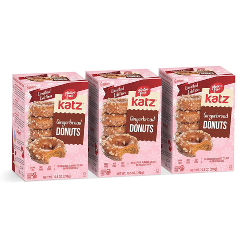Katz Gluten Free Gingerbread Donuts. Limited Edition. Free of Soy, Sesame, Dairy,