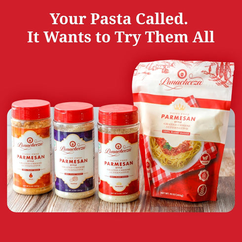 8oz Panacheeza Plant-Based Grated Parmesan Cheese Dairy-Free Vegan Cheese with Cashews, Nutritional Yeast, Garlic
