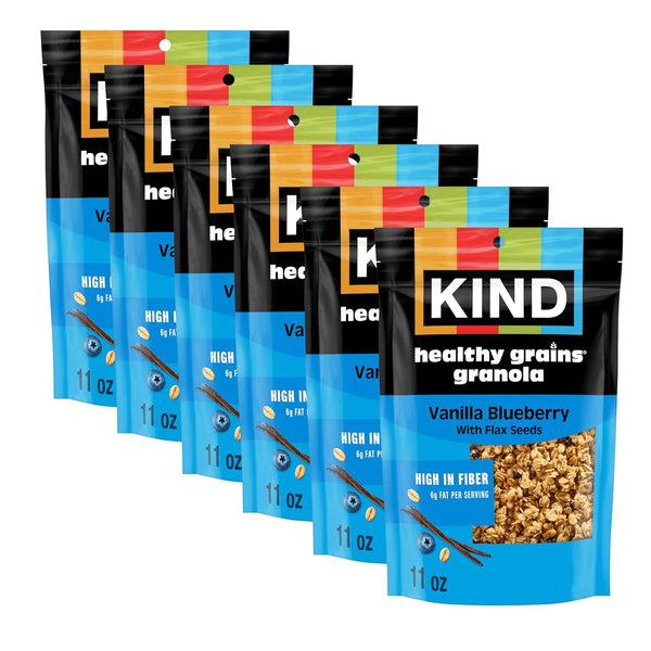 Kind Healthy Grains Granola, Vanilla Blueberry Clusters with Flax Seeds, Gluten Free,