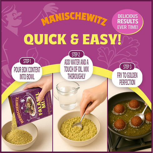 6.4oz Manischewitz Mediterranean Falafel Ball Mix, | All Natural | Sugar Free | Good Source of Protein | Wholesome