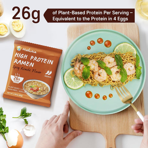 (26g) 16 Packs Hethstia Konjac Jelly Pouch Drinkable Mango Flavor and High Protein Ramen Noodles, Plant-Based Vegan