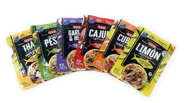 H-E-B Wild Caught HEB Seasoned Chunk Light Tuna Variety Pack - pack of