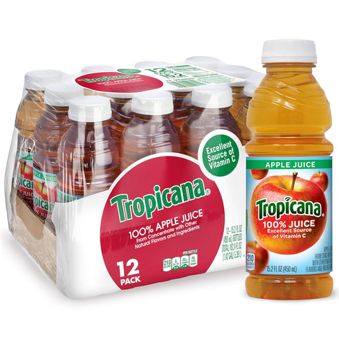 Tropicana 100% Juice Apple (Pack of 12)