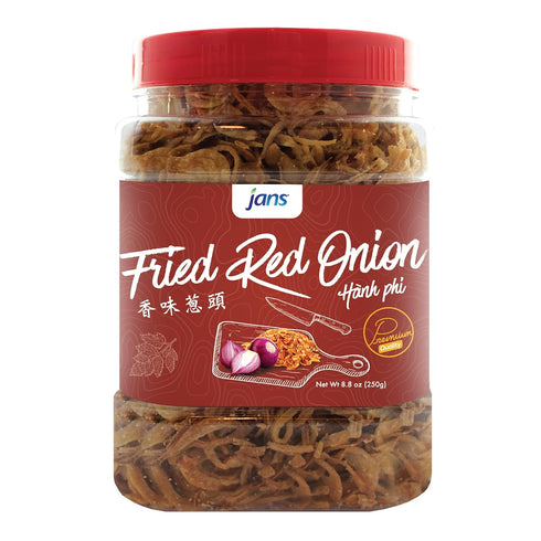 Fried Onions Crispy Topping by Jans, 8 oz Crispy Fried Red Onion for Biryani and More