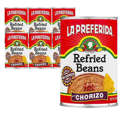 La Preferida Chorizo Refried Beans (Made with Real Pork & Beef, No