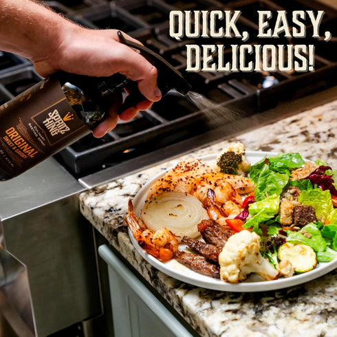 Pack 2 (16 Oz Spritz King Culinary Basting Spray: For Grilling, Smoking, Air Frying - Delicious Dark Bark, Flavorful