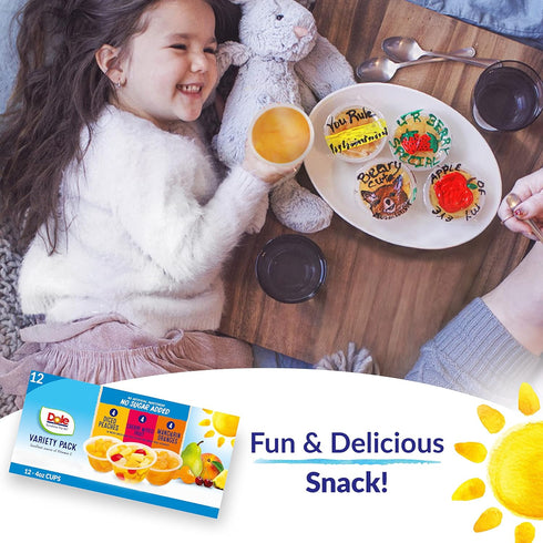 Dole Fruit Bowls No Sugar Added Variety Pack - 4oz Snacks of Peaches, Mandarin Oranges & Cherries