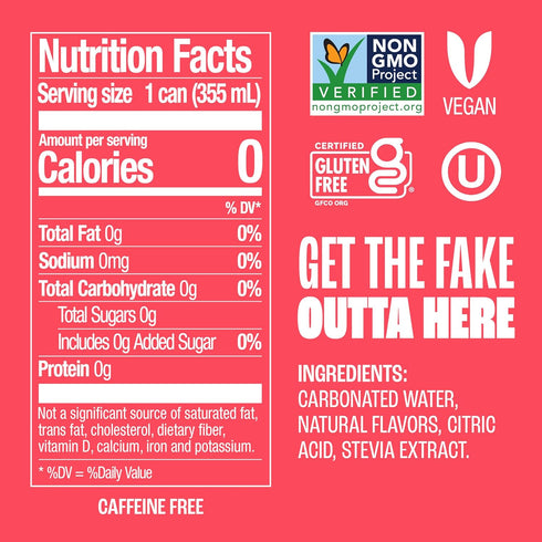 12 oz (24-Pack) Zevia Zero Sugar Soda, Strawberries and Cream, Cans Caffeine Free, Naturally Sweetened, No Calorie Soda