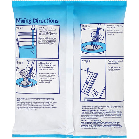 4.60 Dole Soft Serve Mix, Raspberry, Pound