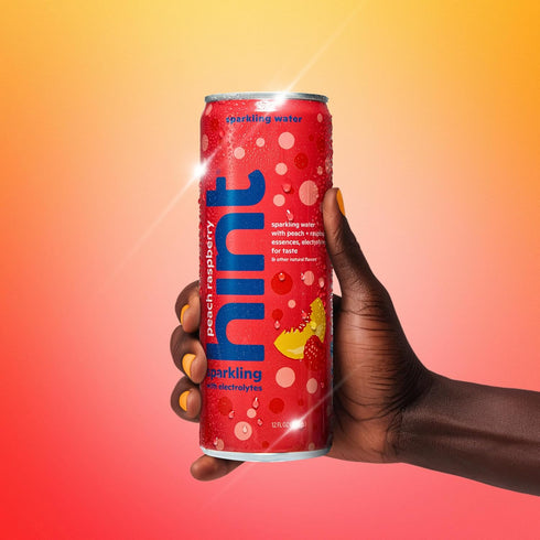 12 Oz (Pack 12) Hint Sparkling Water, Peach Raspberry - Canned Flavored Water Beverages with Electrolytes, Zero