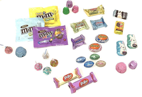 spritz MM 48 Count Pre-filled Plastic Easter Eggs Chocolate Candy Basket Stuffers, Hershey Mars