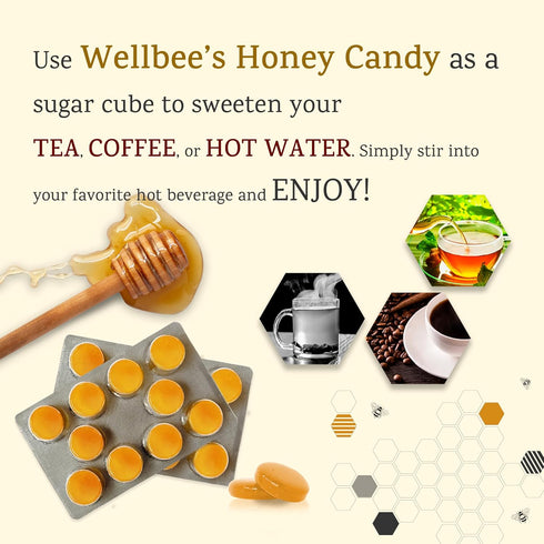 Wellbee's 100% 20 Pack Pure Honey Candy - No Additives - Healthy - Single Ingredient - Paleo Friendly And SCD Approved