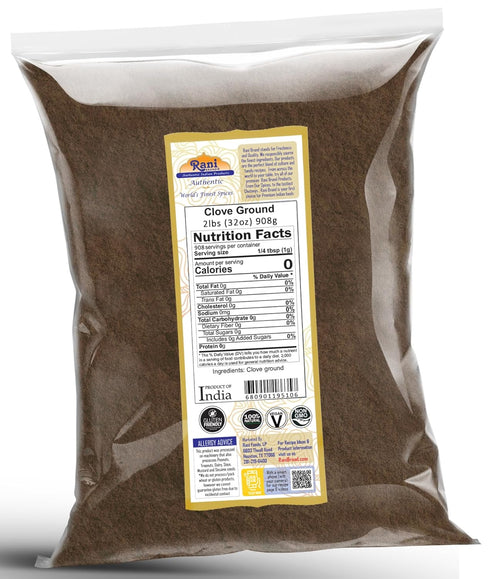 32oz (2lbs) 908g Rani Cloves Powder (Laung) Indian Spice Bulk ~ All Natural, Gluten Friendly | Non-GMO | Kosher | Vegan