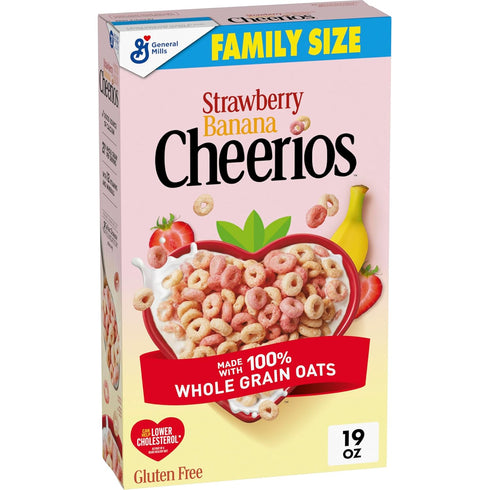 Strawberry Banana Cheerios, Heart Healthy Gluten Free Breakfast Cereal, Made with Whole
