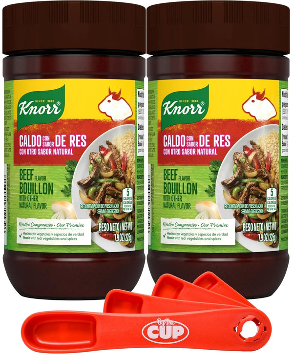 SUPOOBE Knorr Granulated Bouillon, Beef Flavor, 7.9 oz (Pack of 2) with By